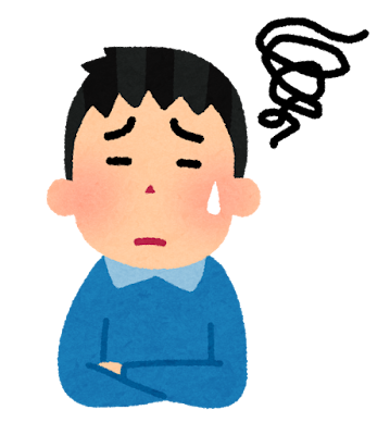 遺品整理がつらい時男性イラスト