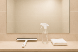 風呂鏡は毎回“水切り＋中和”でウロコ予防｜最短ルーティン完全版